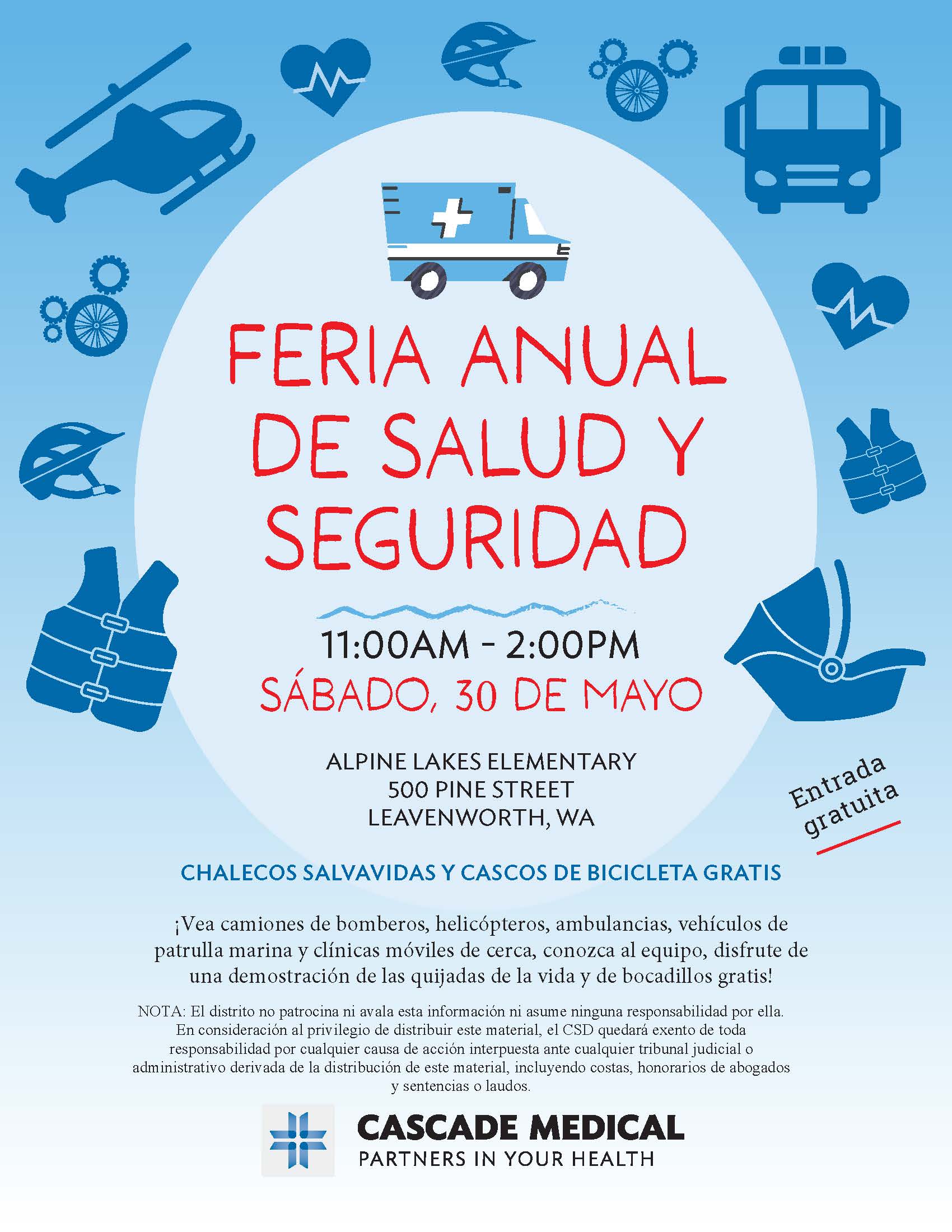 annual health and safety fair flyer in spanish