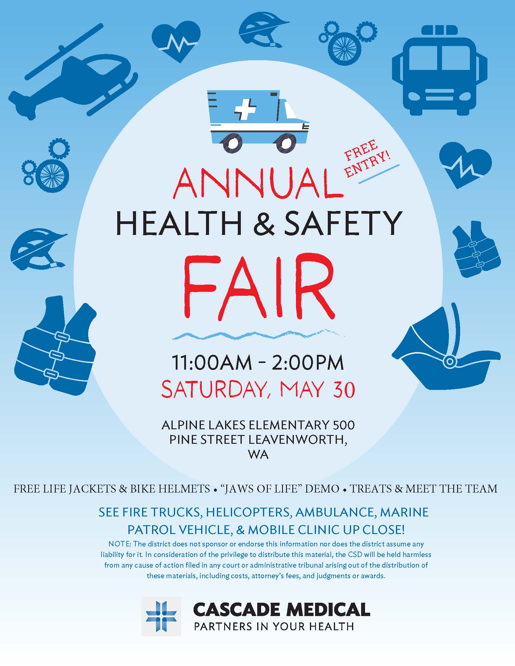 annual health and safety fair flyer in english