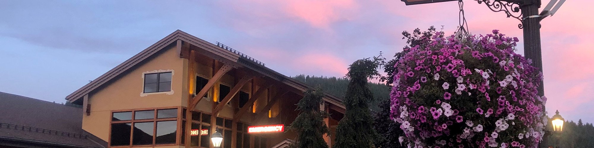 View of Cascade Medical building during sunset