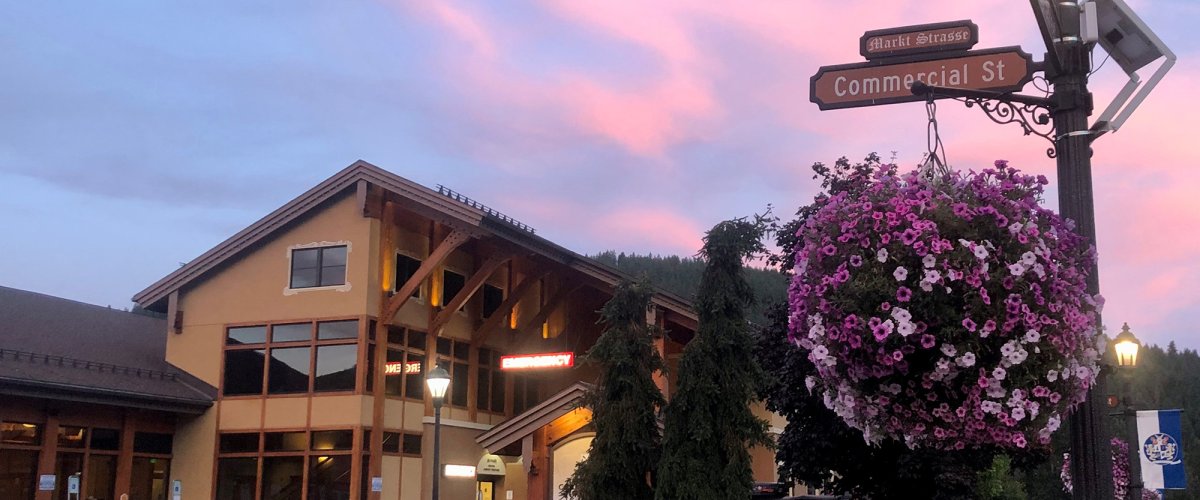 View of Cascade Medical building during sunset